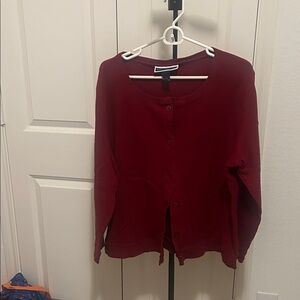 Karen Scott Burgundy Button Down Shirt